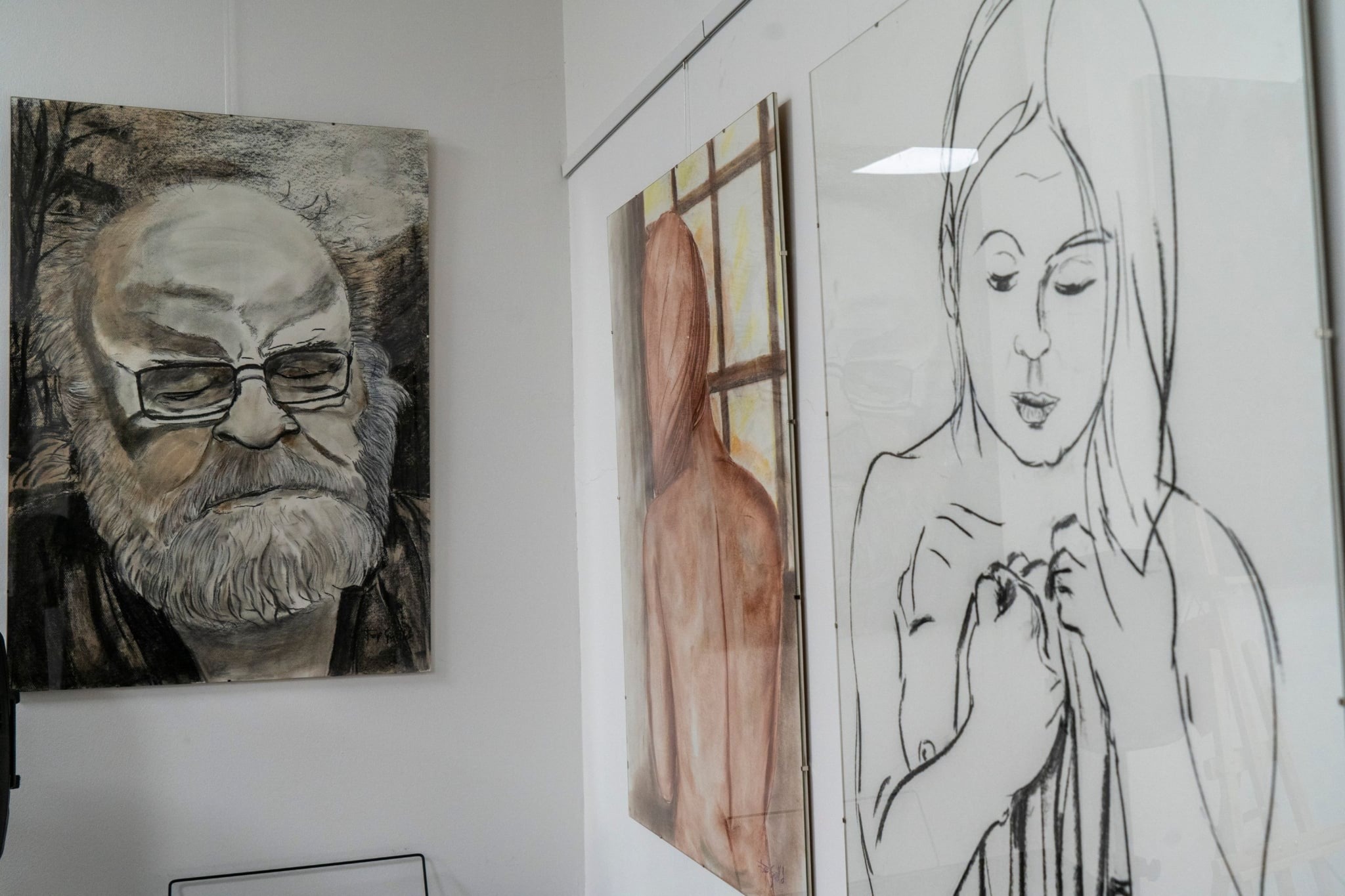 Portrait works in exhibition