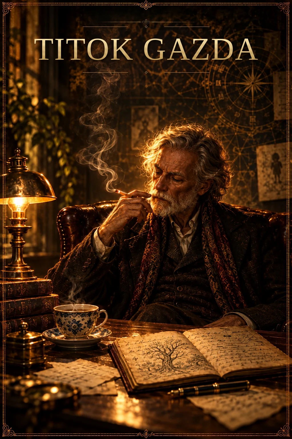 The keeper of secrets sitting at a table